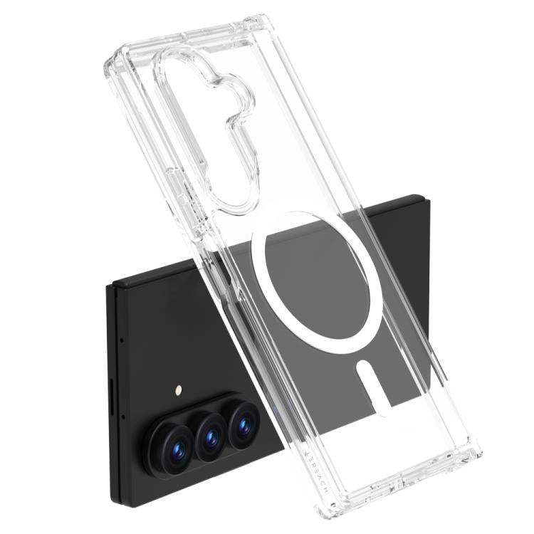 For Galaxy Z Fold7 5G LeReach TOC Clear Series Dual-Composite Armor TPU + Acrylic Shockproof Magnetic Phone Case - Transparent