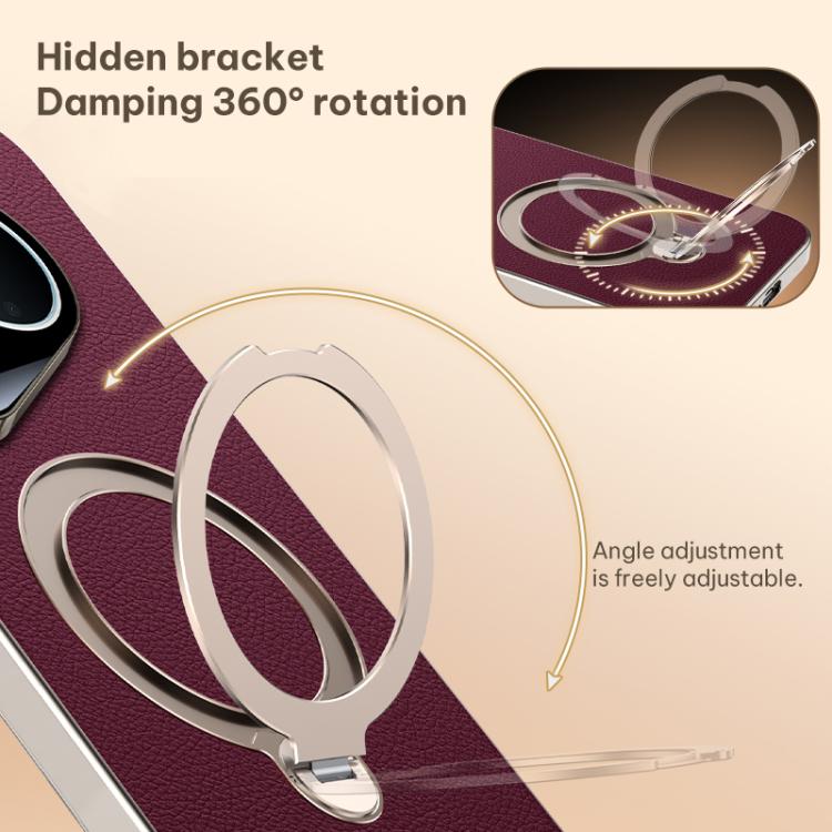 For Huawei Pura 90 Pro Max Skin Feel Leather Texture Cooling MagSafe Phone Case with 360 Degrees Rotating Holder