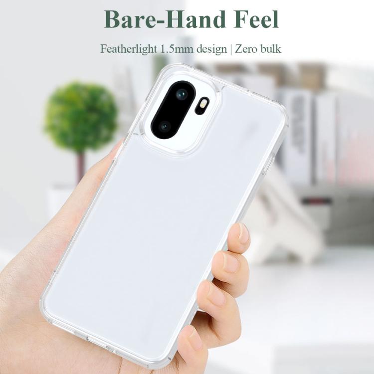 For OnePlus Ace 6/Ace 6T/15R LeReach TOC Clear Series Dual-Composite Armor TPU + Acrylic Shockproof Phone Case - Transparent