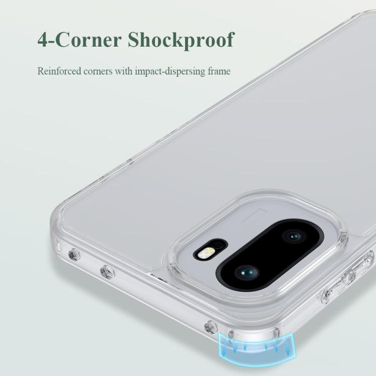 For OnePlus Ace 6/Ace 6T/15R LeReach TOC Clear Series Dual-Composite Armor TPU + Acrylic Shockproof Phone Case - Transparent
