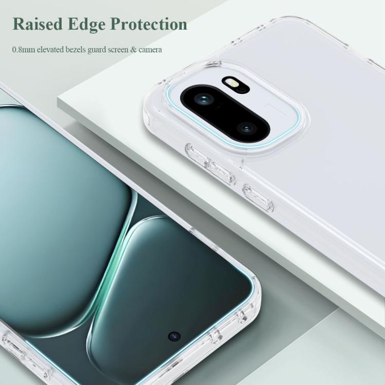 For OnePlus Ace 6/Ace 6T/15R LeReach TOC Clear Series Dual-Composite Armor TPU + Acrylic Shockproof Phone Case - Transparent