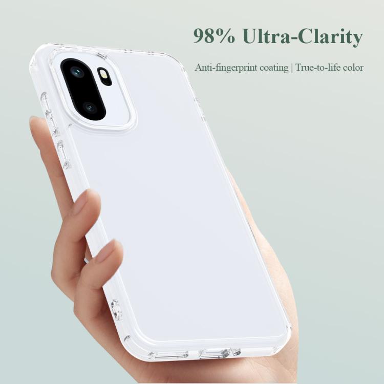 For OnePlus Ace 6/Ace 6T/15R LeReach TOC Clear Series Dual-Composite Armor TPU + Acrylic Shockproof Phone Case - Transparent