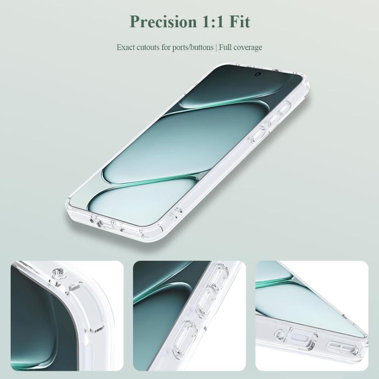 For OnePlus Ace 6/Ace 6T/15R LeReach TOC Clear Series Dual-Composite Armor TPU + Acrylic Shockproof Phone Case - Transparent