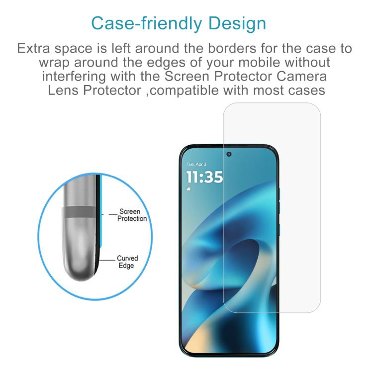 For Motorola Moto G87 5G 50pcs 0.18mm High Aluminum Tempered Glass Film, Support Fingerprint Unlocking