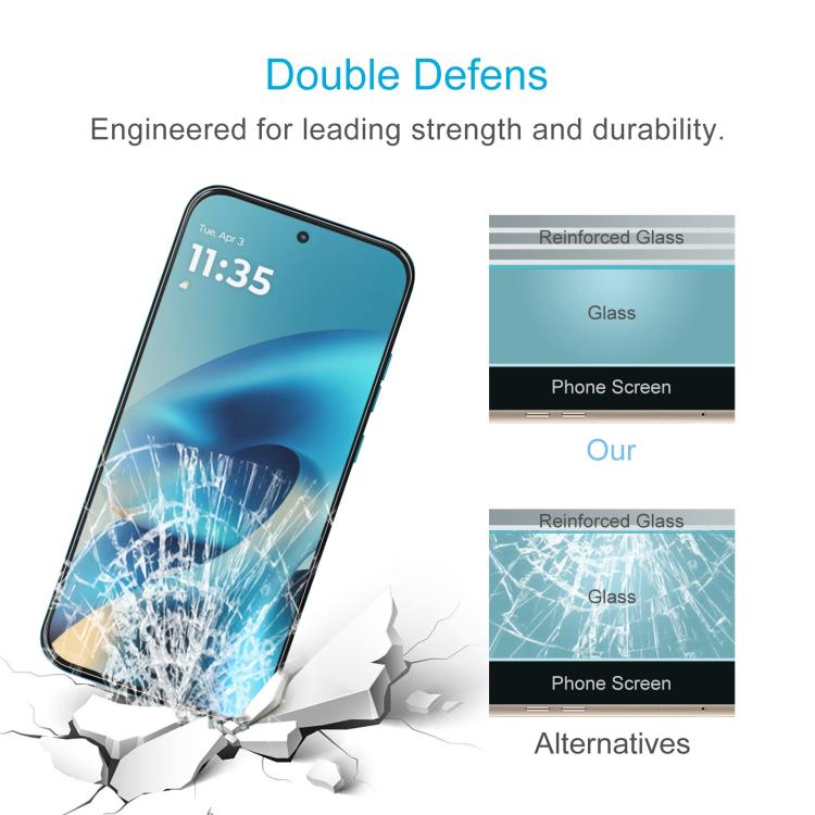For Motorola Moto G87 5G 50pcs 0.18mm High Aluminum Tempered Glass Film, Support Fingerprint Unlocking