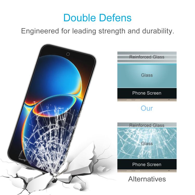 For Redmi K90 Max 5G 10pcs 0.18mm High Aluminum Tempered Glass Film, Support Fingerprint Unlocking