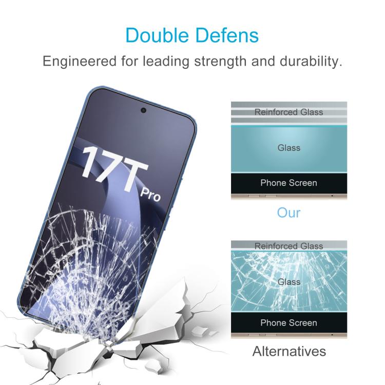 For Xiaomi 17T Pro 5G 50pcs 0.18mm High Aluminum Tempered Glass Film, Support Fingerprint Unlocking