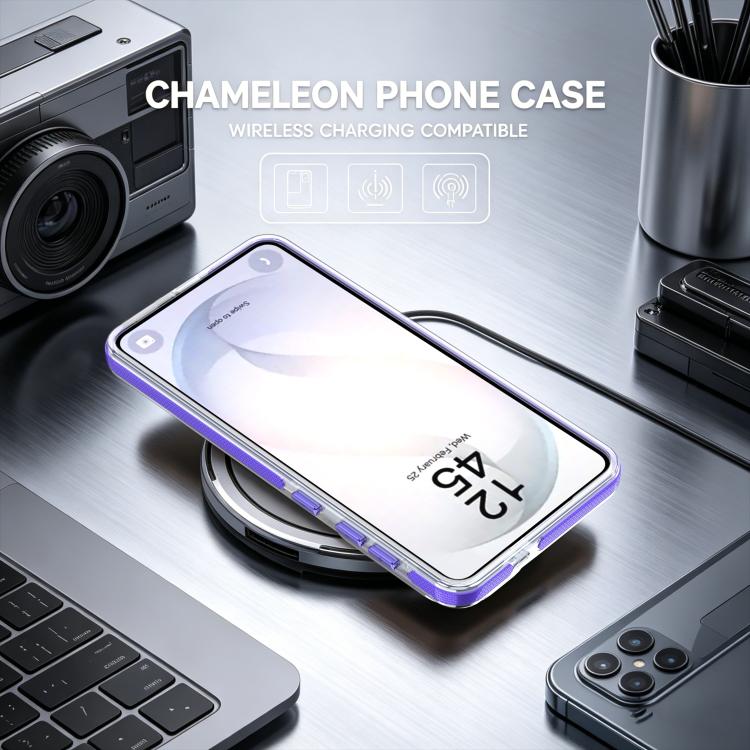 For Galaxy S26 5G Dual Color Gradient Discolor 360 Degree Rotation Holder Magnetic Phone Case