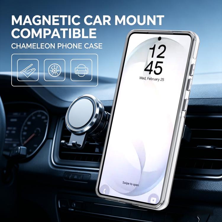 For Galaxy S24 Ultra 5G Dual Color Gradient Discolor 360 Degree Rotation Holder Magnetic Phone Case