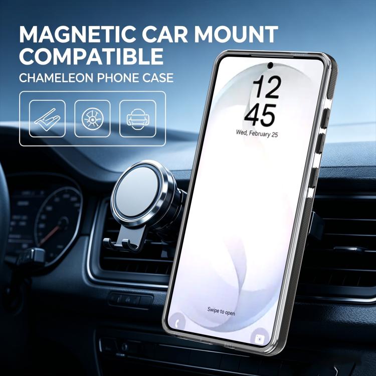 For Galaxy S24 Ultra 5G Dual Color Gradient Discolor 360 Degree Rotation Holder Magnetic Phone Case