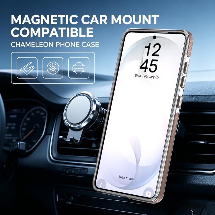 For Galaxy S24 Ultra 5G Dual Color Gradient Discolor 360 Degree Rotation Holder Magnetic Phone Case