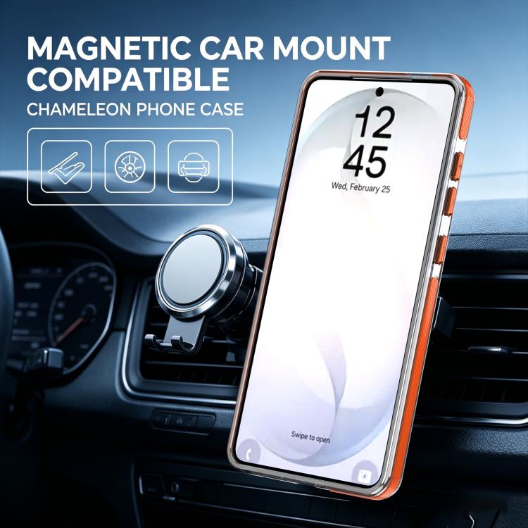For Galaxy S23 Ultra 5G Dual Color Gradient Discolor 360 Degree Rotation Holder Magnetic Phone Case