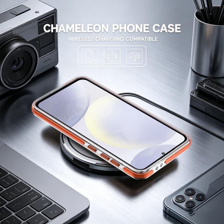 For Galaxy S23 FE 5G Dual Color Gradient Discolor 360 Degree Rotation Holder Magnetic Phone Case
