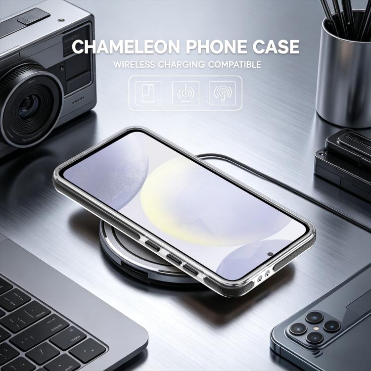 For Galaxy S23 FE 5G Dual Color Gradient Discolor 360 Degree Rotation Holder Magnetic Phone Case
