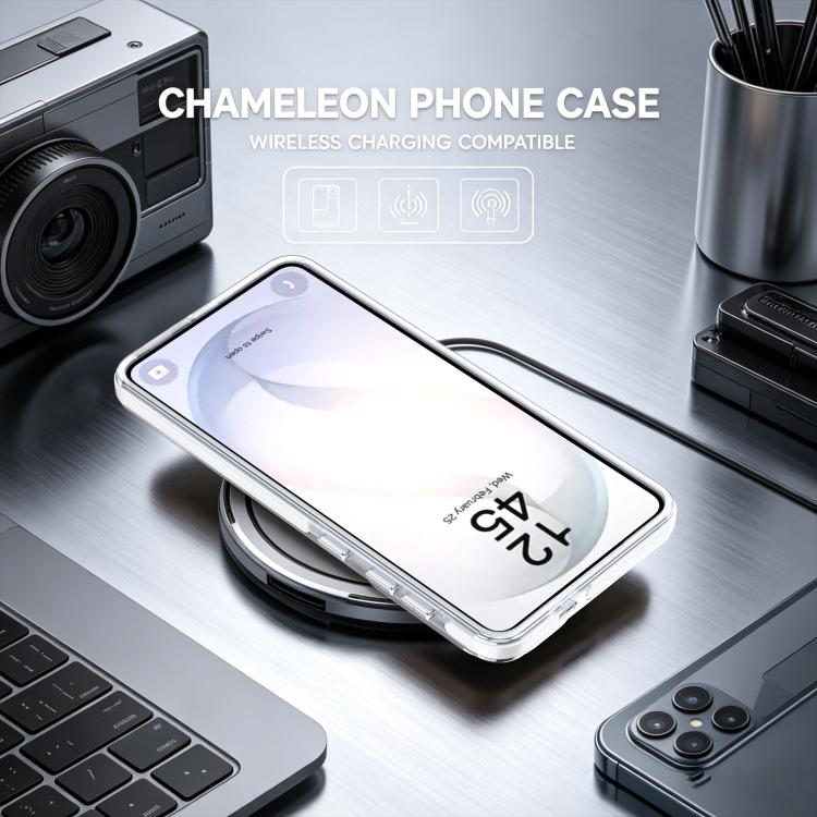 For Galaxy S23+ 5G Dual Color Gradient Discolor 360 Degree Rotation Holder Magnetic Phone Case