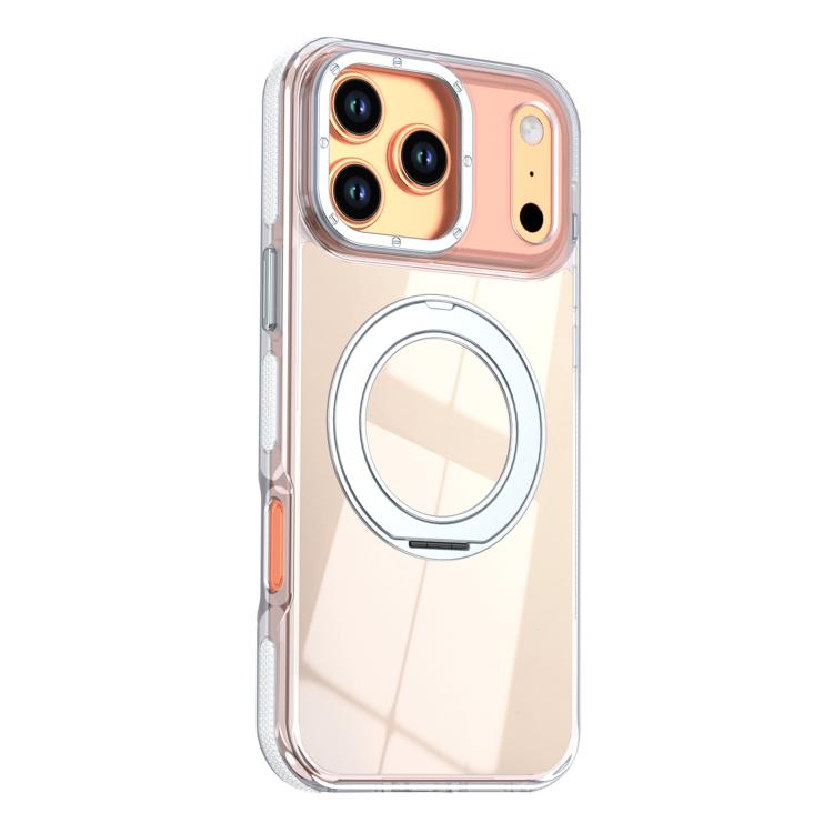 For iPhone 17 Pro Max Dual Color Gradient Discolor 360 Degree Rotation Holder Magnetic Phone Case