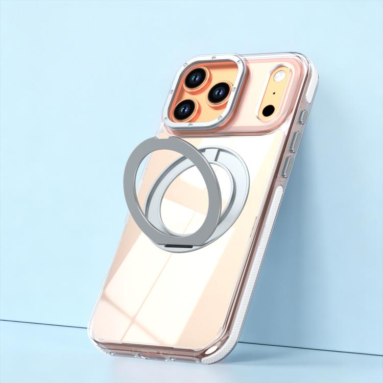For iPhone 17 Pro Max Dual Color Gradient Discolor 360 Degree Rotation Holder Magnetic Phone Case