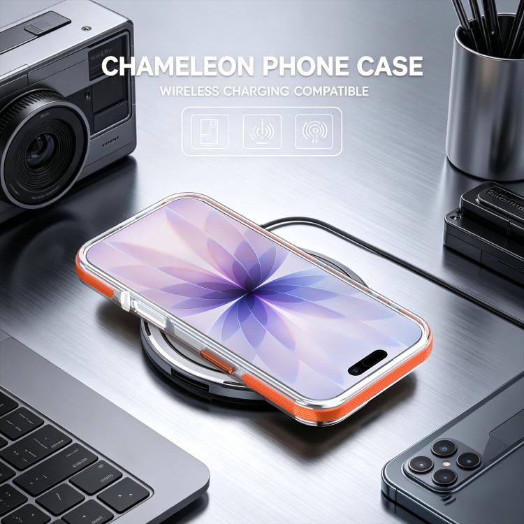 For iPhone 17 Pro Max Dual Color Gradient Discolor 360 Degree Rotation Holder Magnetic Phone Case