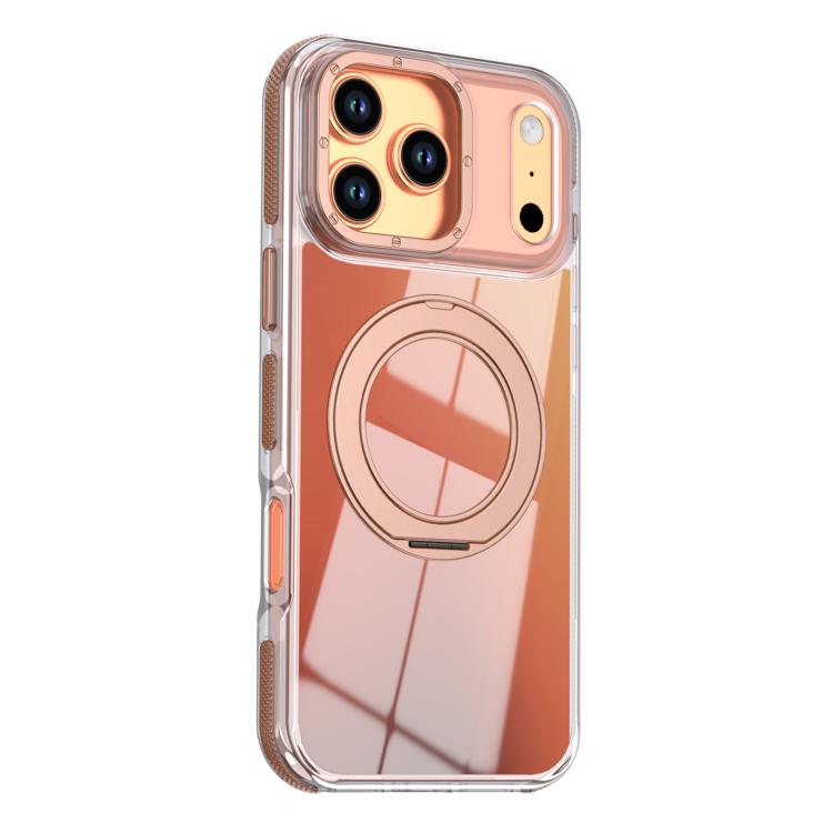 For iPhone 17 Pro Max Dual Color Gradient Discolor 360 Degree Rotation Holder Magnetic Phone Case