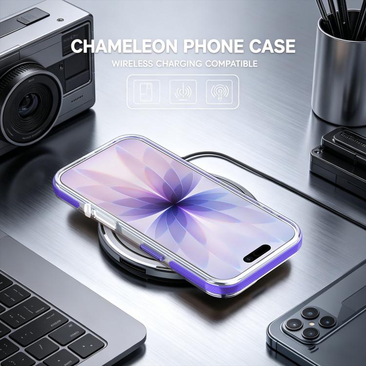 For iPhone 17 Pro Max Dual Color Gradient Discolor 360 Degree Rotation Holder Magnetic Phone Case