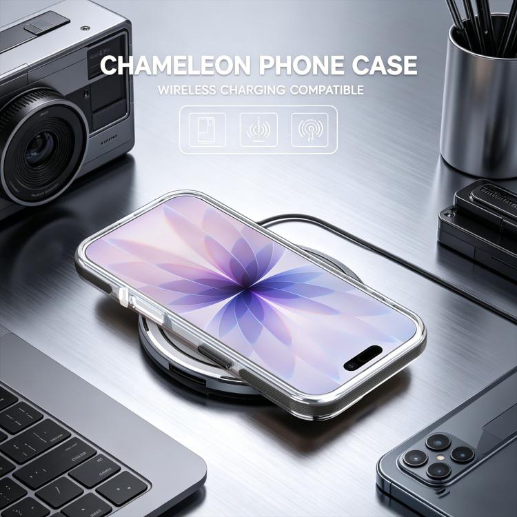 For iPhone 17 Pro Dual Color Gradient Discolor 360 Degree Rotation Holder Magnetic Phone Case