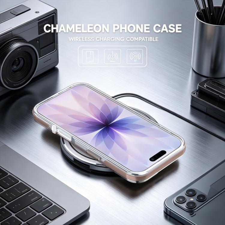 For iPhone 17 Pro Dual Color Gradient Discolor 360 Degree Rotation Holder Magnetic Phone Case