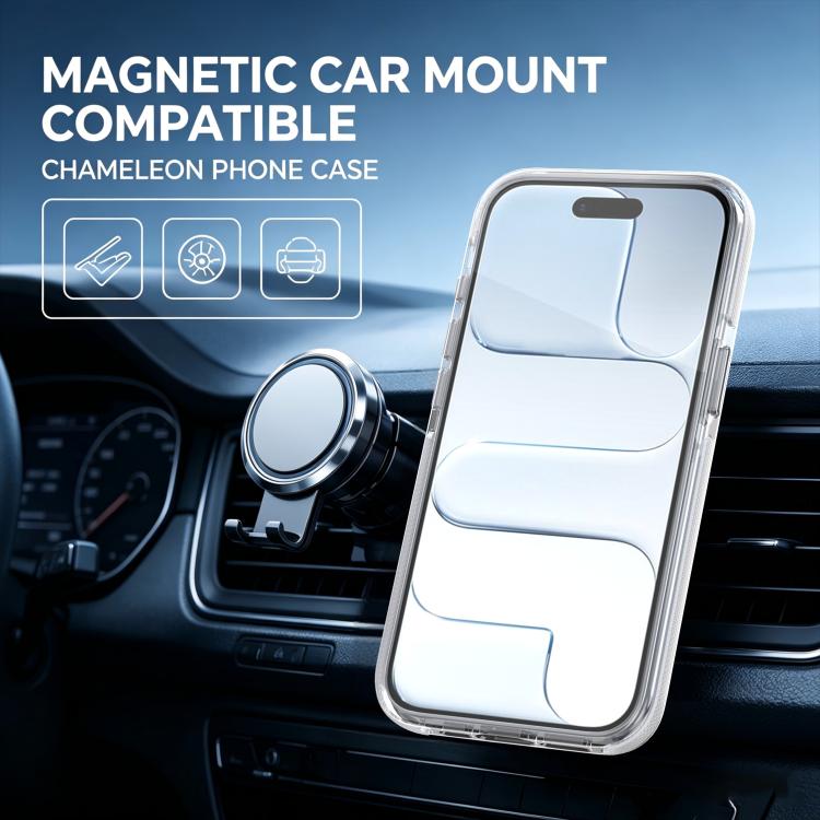 For iPhone 17e / 16e Dual Color Gradient Discolor 360 Degree Rotation Holder Magnetic Phone Case