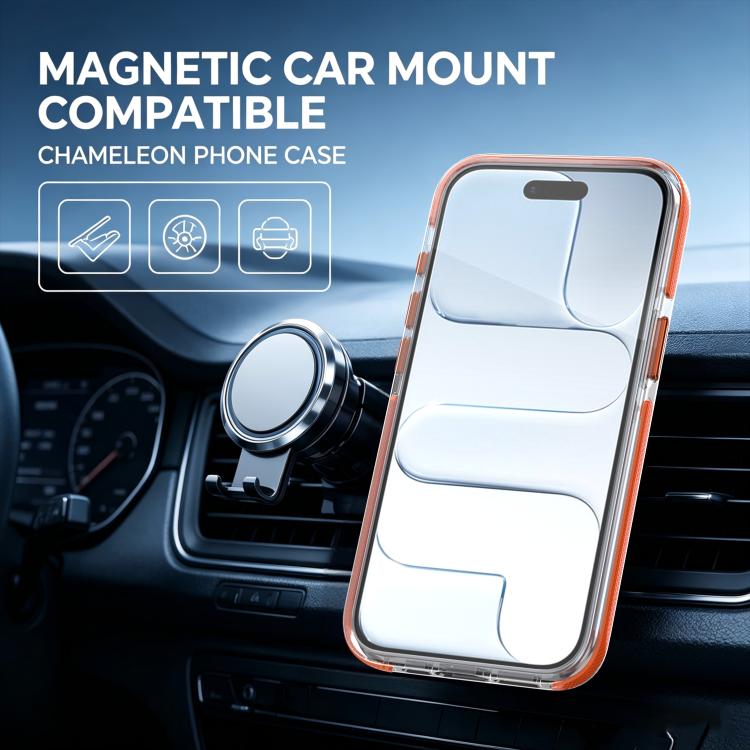 For iPhone 17e / 16e Dual Color Gradient Discolor 360 Degree Rotation Holder Magnetic Phone Case