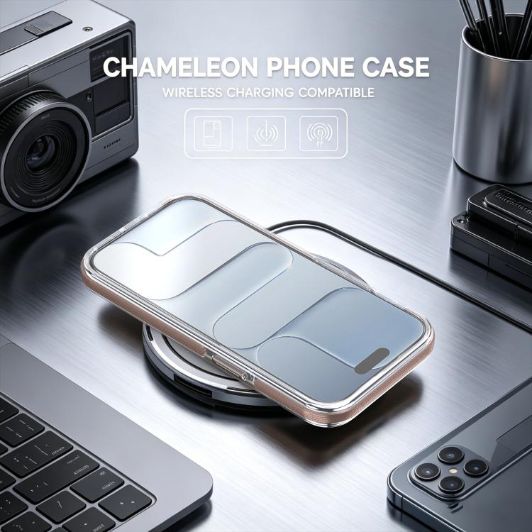 For iPhone 17e / 16e Dual Color Gradient Discolor 360 Degree Rotation Holder Magnetic Phone Case