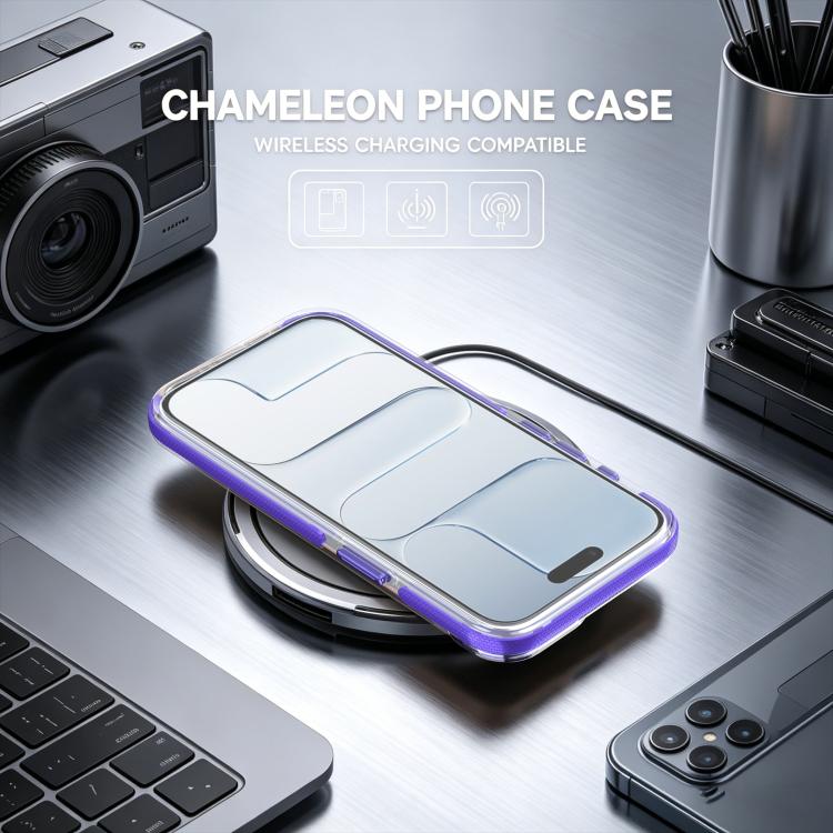 For iPhone 17e / 16e Dual Color Gradient Discolor 360 Degree Rotation Holder Magnetic Phone Case