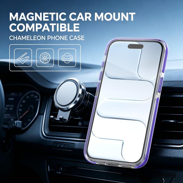 For iPhone 17e / 16e Dual Color Gradient Discolor 360 Degree Rotation Holder Magnetic Phone Case