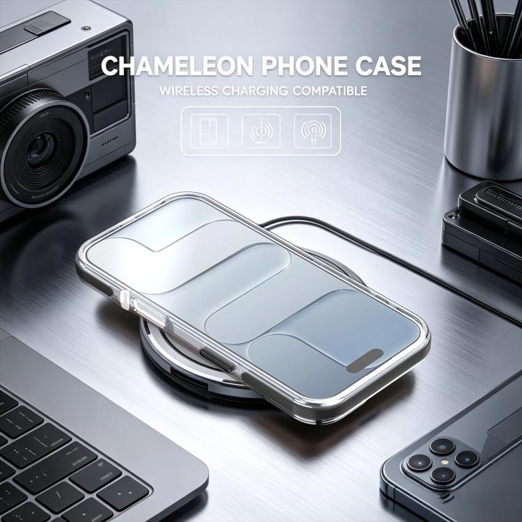 For iPhone 17 Dual Color Gradient Discolor 360 Degree Rotation Holder Magnetic Phone Case
