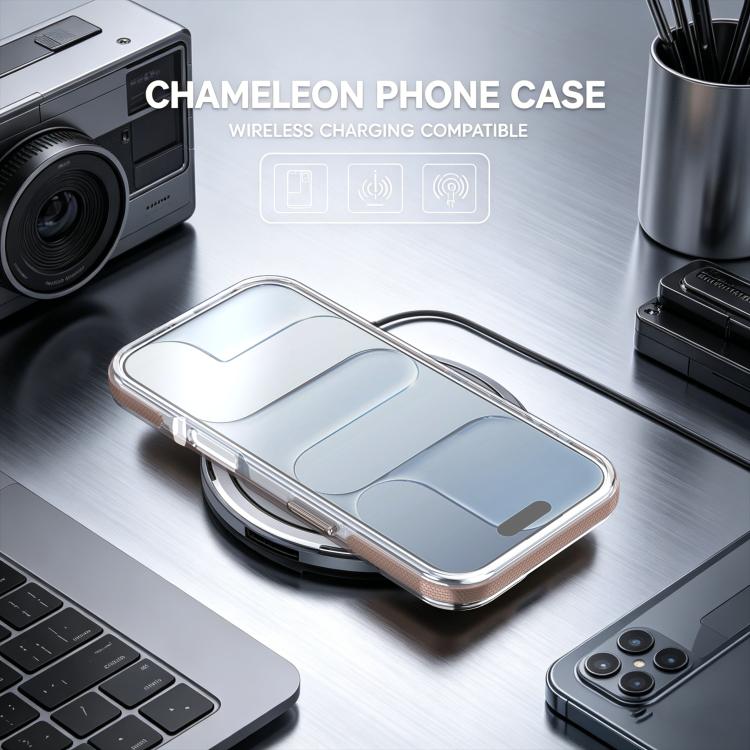 For iPhone 17 Dual Color Gradient Discolor 360 Degree Rotation Holder Magnetic Phone Case