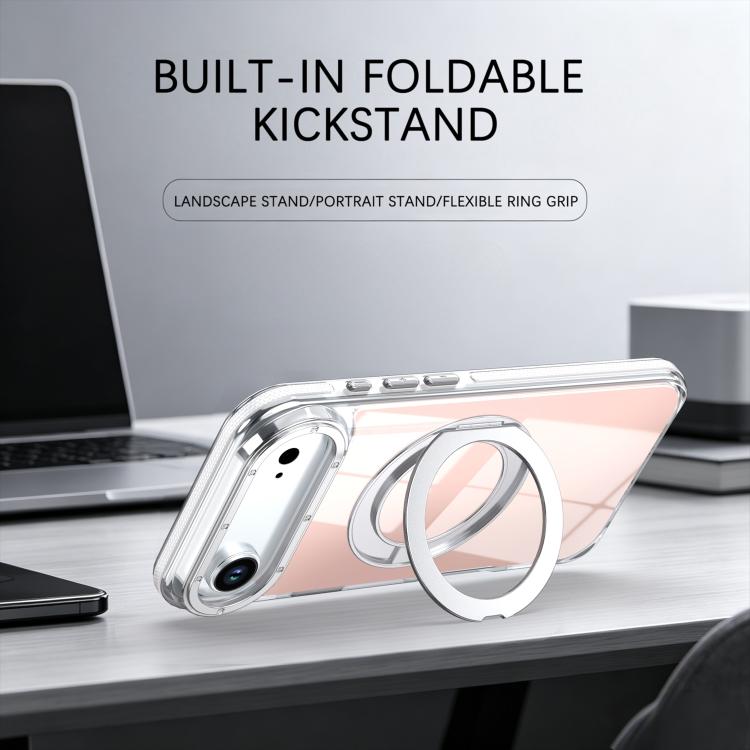 For iPhone Air Dual Color Gradient Discolor 360 Degree Rotation Holder Magnetic Phone Case