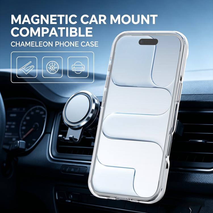 For iPhone Air Dual Color Gradient Discolor 360 Degree Rotation Holder Magnetic Phone Case