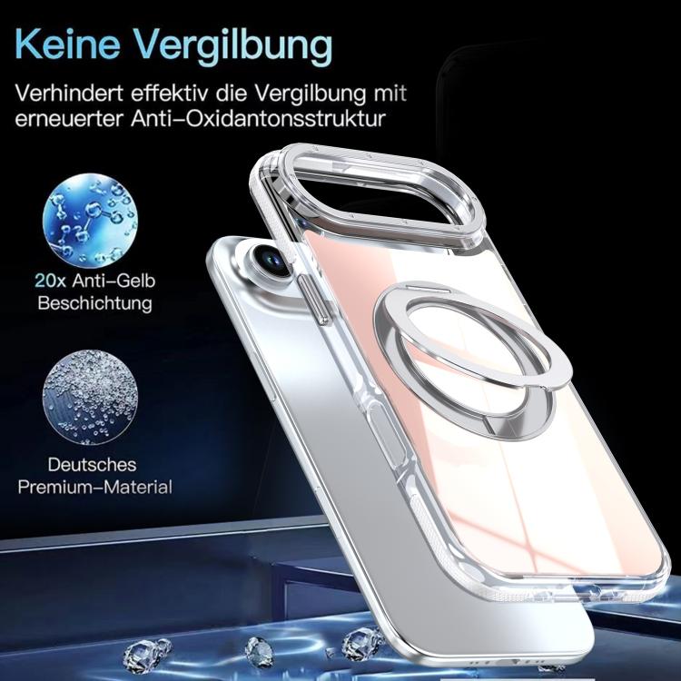 For iPhone Air Dual Color Gradient Discolor 360 Degree Rotation Holder Magnetic Phone Case