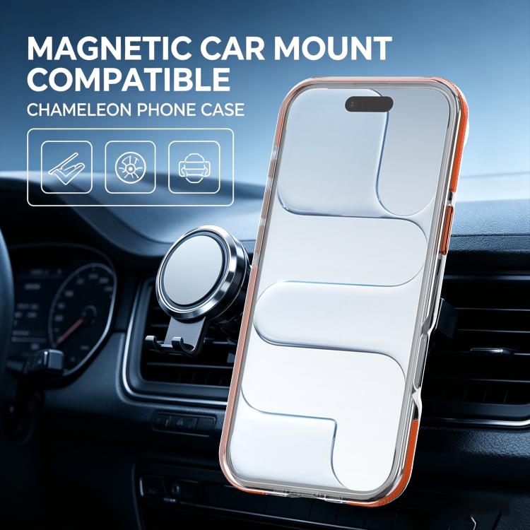 For iPhone Air Dual Color Gradient Discolor 360 Degree Rotation Holder Magnetic Phone Case