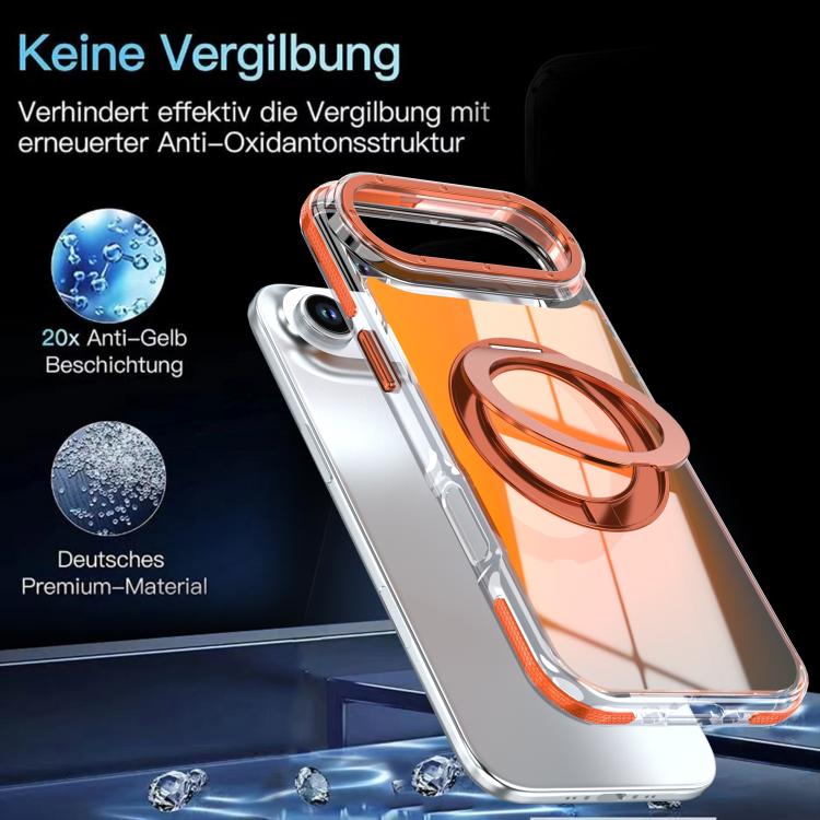 For iPhone Air Dual Color Gradient Discolor 360 Degree Rotation Holder Magnetic Phone Case