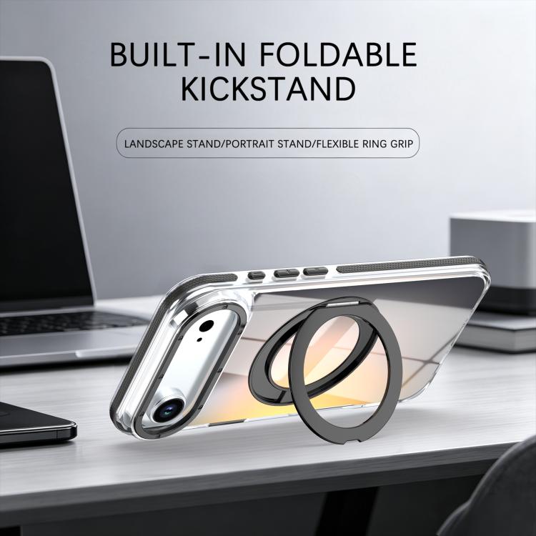 For iPhone Air Dual Color Gradient Discolor 360 Degree Rotation Holder Magnetic Phone Case