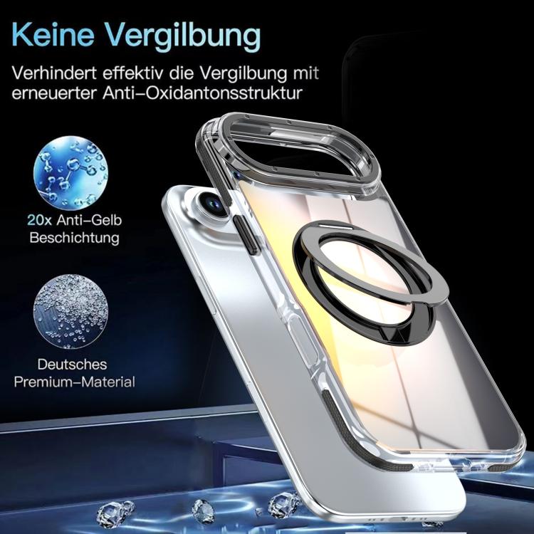 For iPhone Air Dual Color Gradient Discolor 360 Degree Rotation Holder Magnetic Phone Case