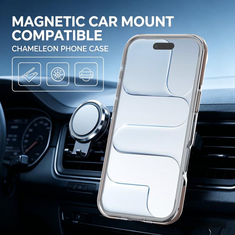 For iPhone Air Dual Color Gradient Discolor 360 Degree Rotation Holder Magnetic Phone Case
