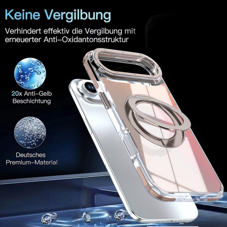 For iPhone Air Dual Color Gradient Discolor 360 Degree Rotation Holder Magnetic Phone Case