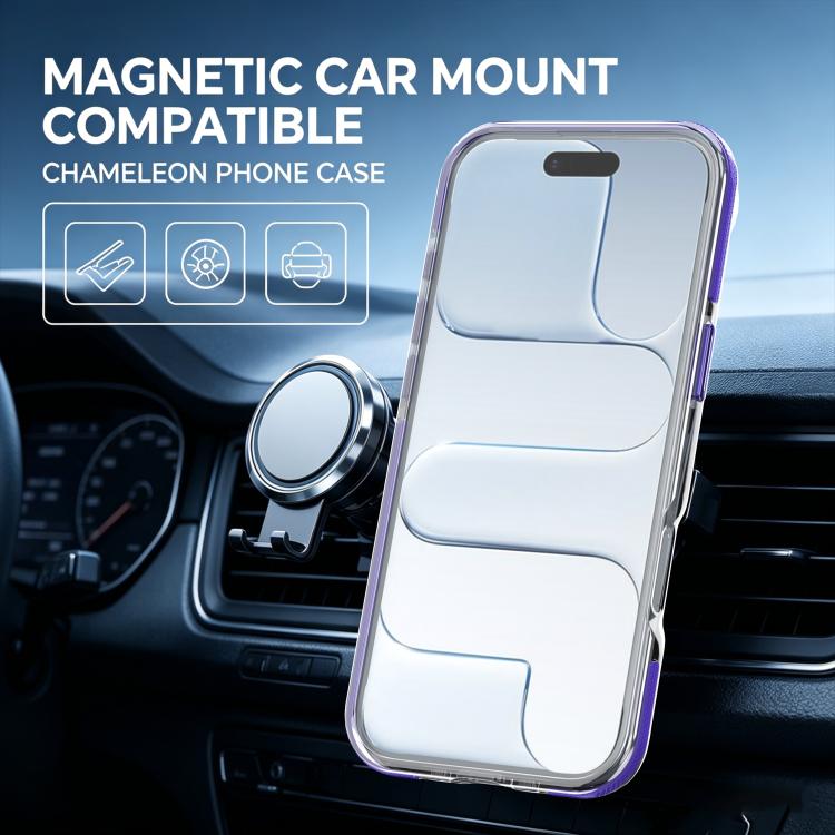 For iPhone Air Dual Color Gradient Discolor 360 Degree Rotation Holder Magnetic Phone Case