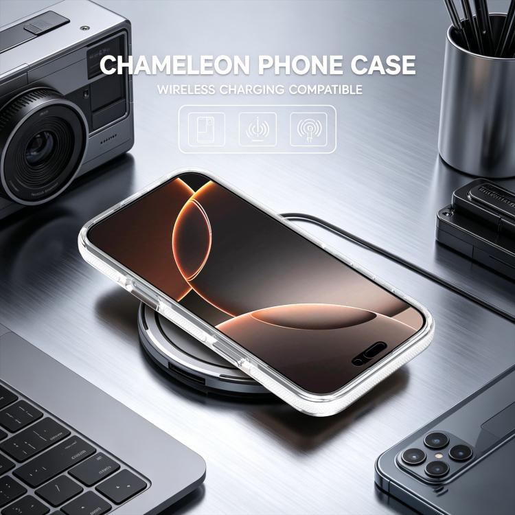 For iPhone 16 Pro Max Dual Color Gradient Discolor 360 Degree Rotation Holder Magnetic Phone Case