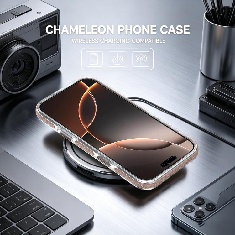 For iPhone 16 Pro Max Dual Color Gradient Discolor 360 Degree Rotation Holder Magnetic Phone Case