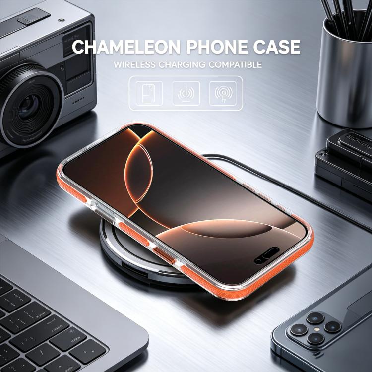 For iPhone 16 Pro Dual Color Gradient Discolor 360 Degree Rotation Holder Magnetic Phone Case