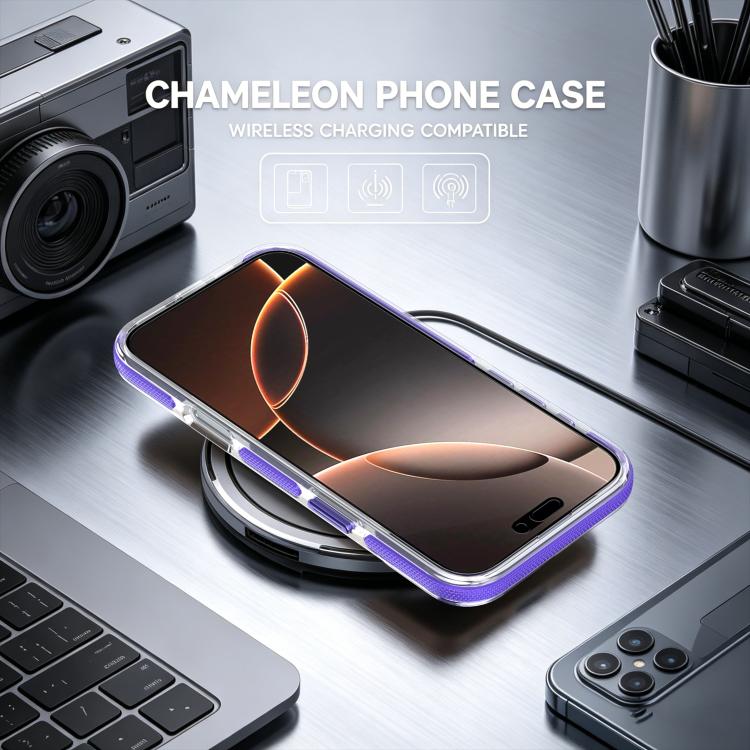 For iPhone 16 Pro Dual Color Gradient Discolor 360 Degree Rotation Holder Magnetic Phone Case