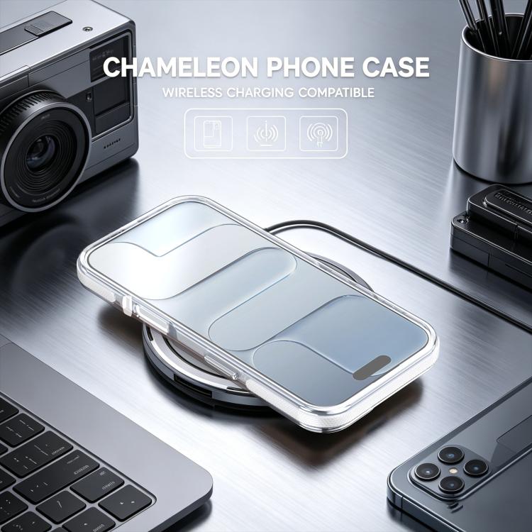 For iPhone 16 Dual Color Gradient Discolor 360 Degree Rotation Holder Magnetic Phone Case