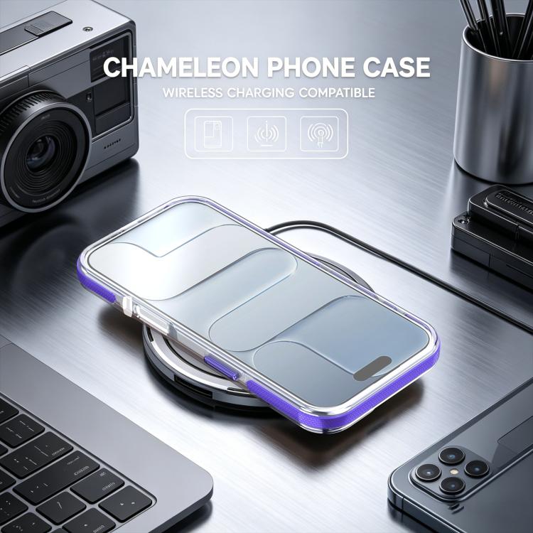 For iPhone 16 Dual Color Gradient Discolor 360 Degree Rotation Holder Magnetic Phone Case