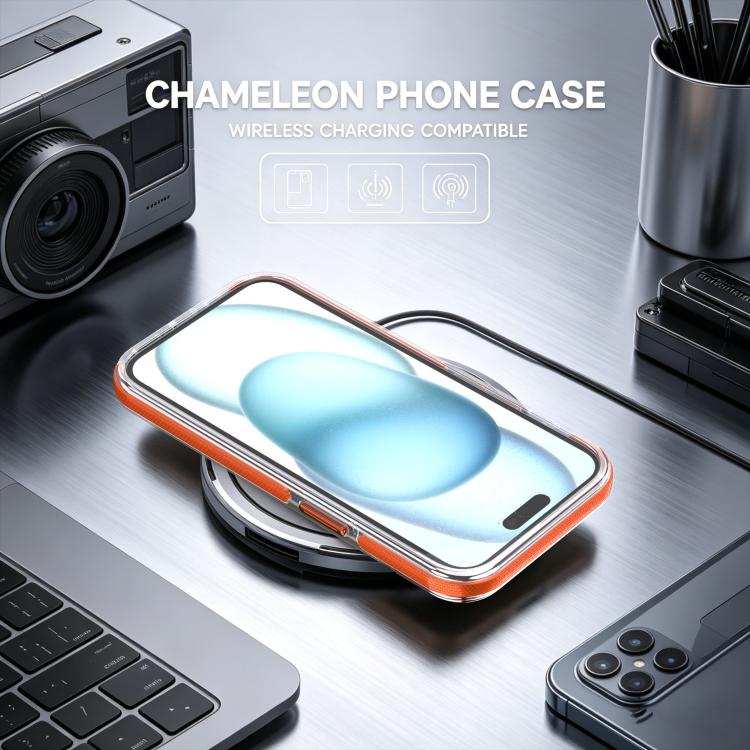 For iPhone 15 Plus Dual Color Gradient Discolor 360 Degree Rotation Holder Magnetic Phone Case